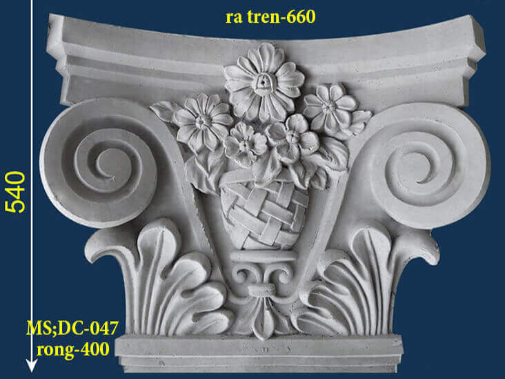 Đắp chỉ hoa văn xi măng nhà biệt thự DC047